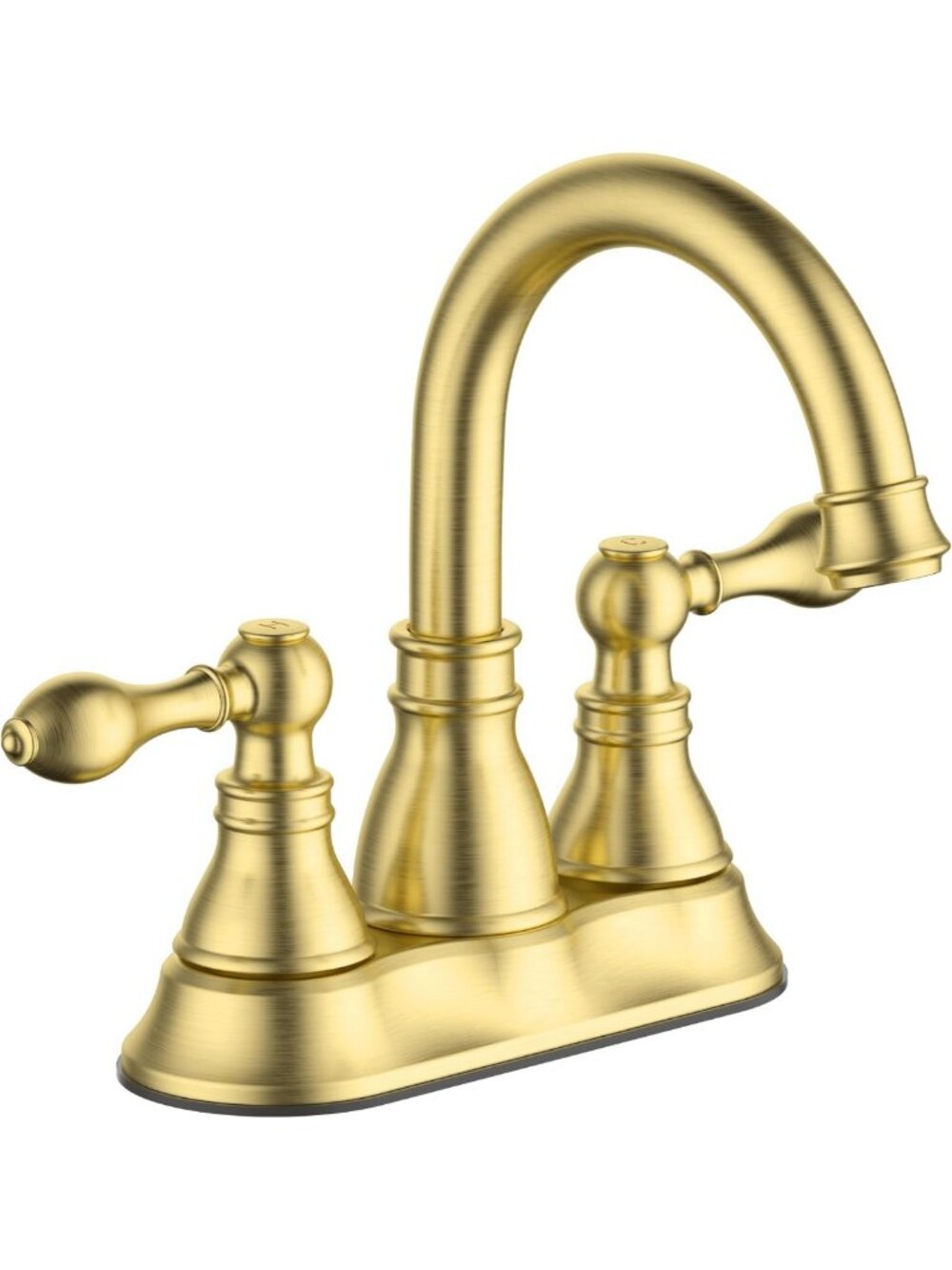 Brushed Gold 4-Inch Centerset Bathroom Faucet with Pop-Up Drain & 3 Holes